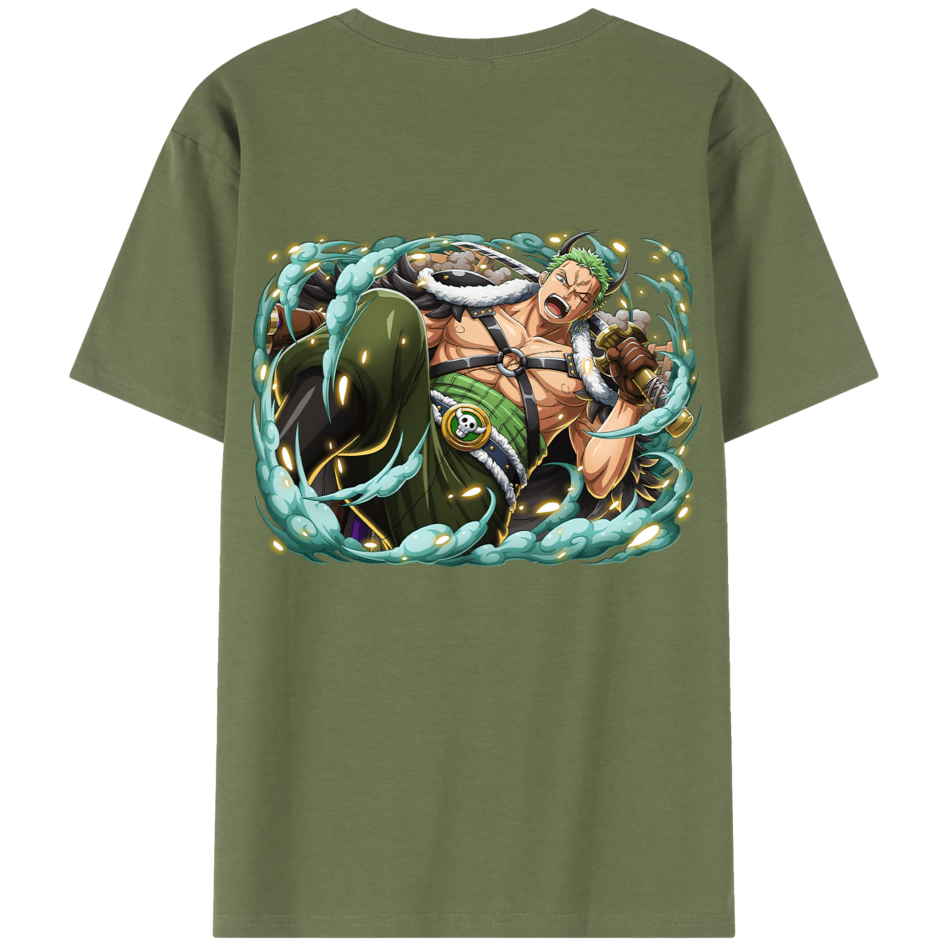 ワンピース ロロノア・ゾロ ONE PIECE Roronoa Zoro 綿100％半袖Tシャツ（背面プリント）